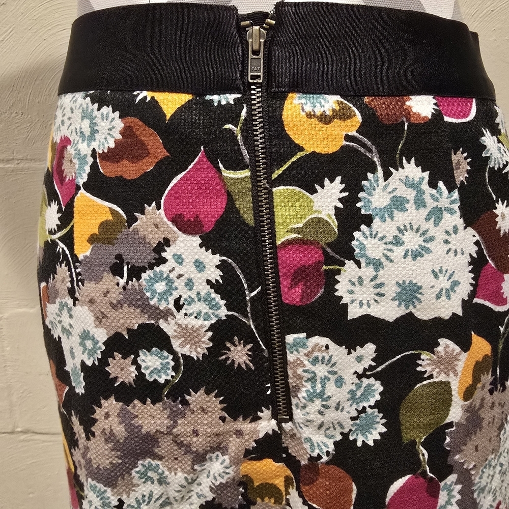 Anthropologie GIRLS FROM SAVOY Midi Pencil Skirt Floral Linen Blend Size 2. - Picture 6 of 13